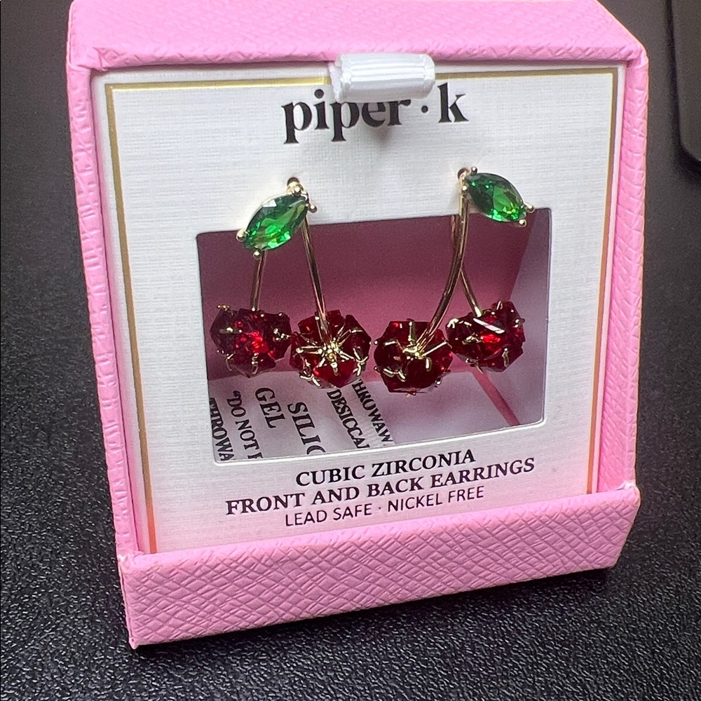 Piper K | Cherry 🍒 Dangle Earrings - Picture 3 of 7